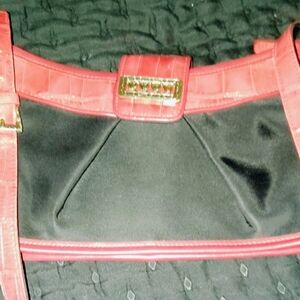 Elka Elegant Red and Black Leather Women's Bag